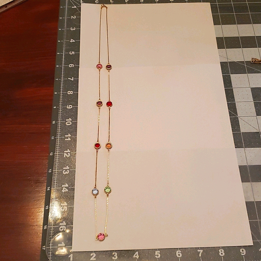 Vintage Crystal and gold tone necklace